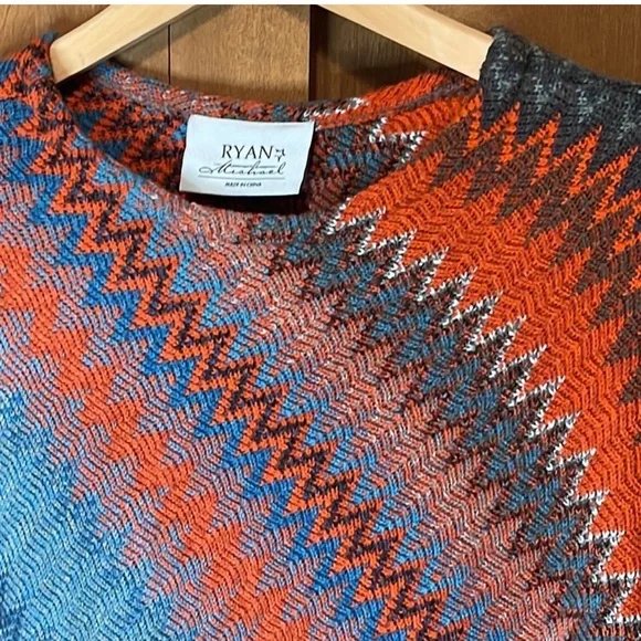 Ryan Michael Fringed Sunset Poncho